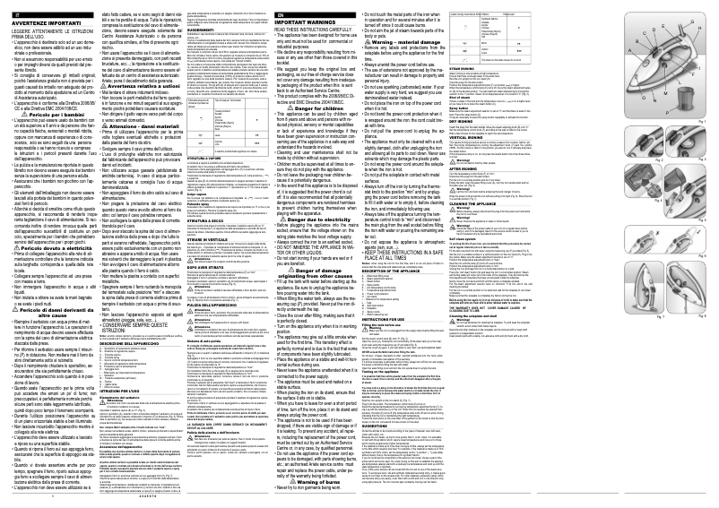 Page 1 de la notice Manuel utilisateur Ariete Deluxe 6216