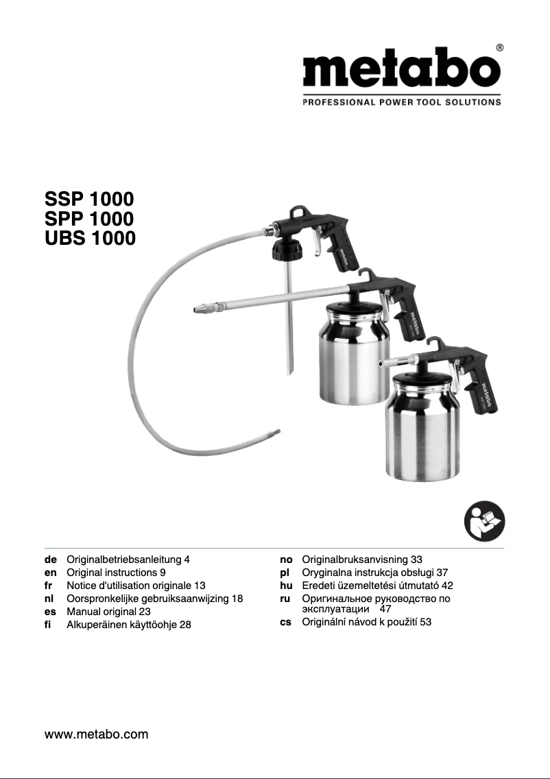 First page image of the manual for SSP 1000