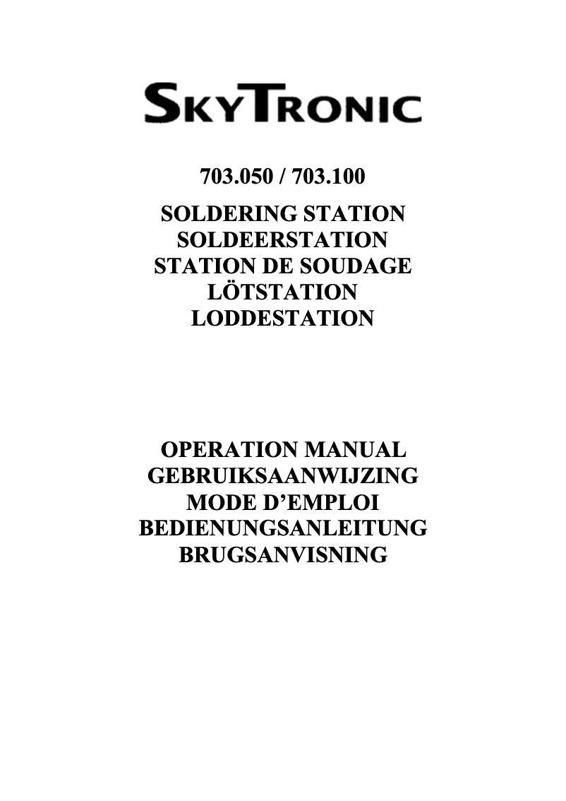 Image de la première page du manuel de l'appareil TSL01