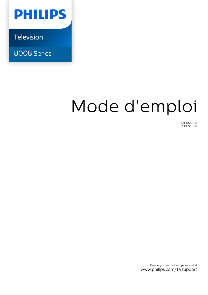 Page n°1 - Manuel utilisateur Philips 75PUS8008