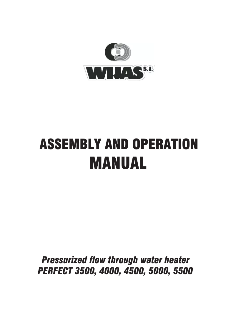 Page 1 de la notice Manuel utilisateur Wijas Perfect 5000