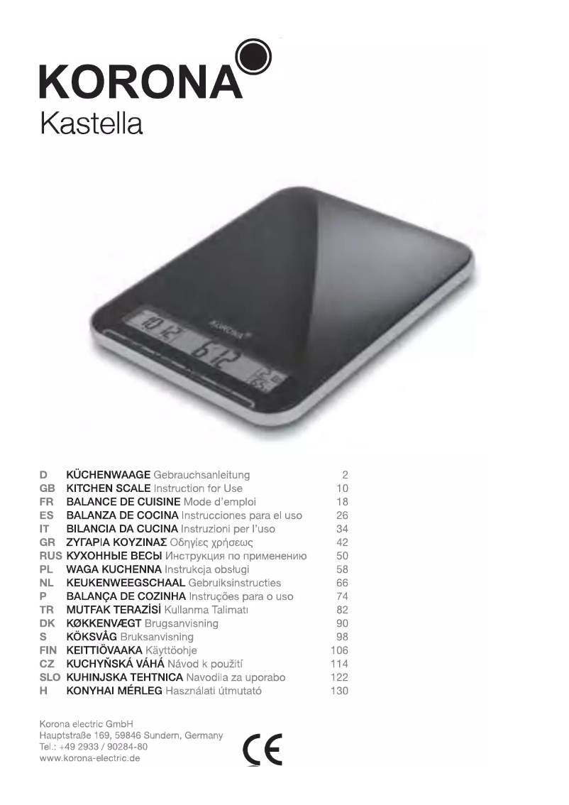Image de la première page du manuel de l'appareil Kastella