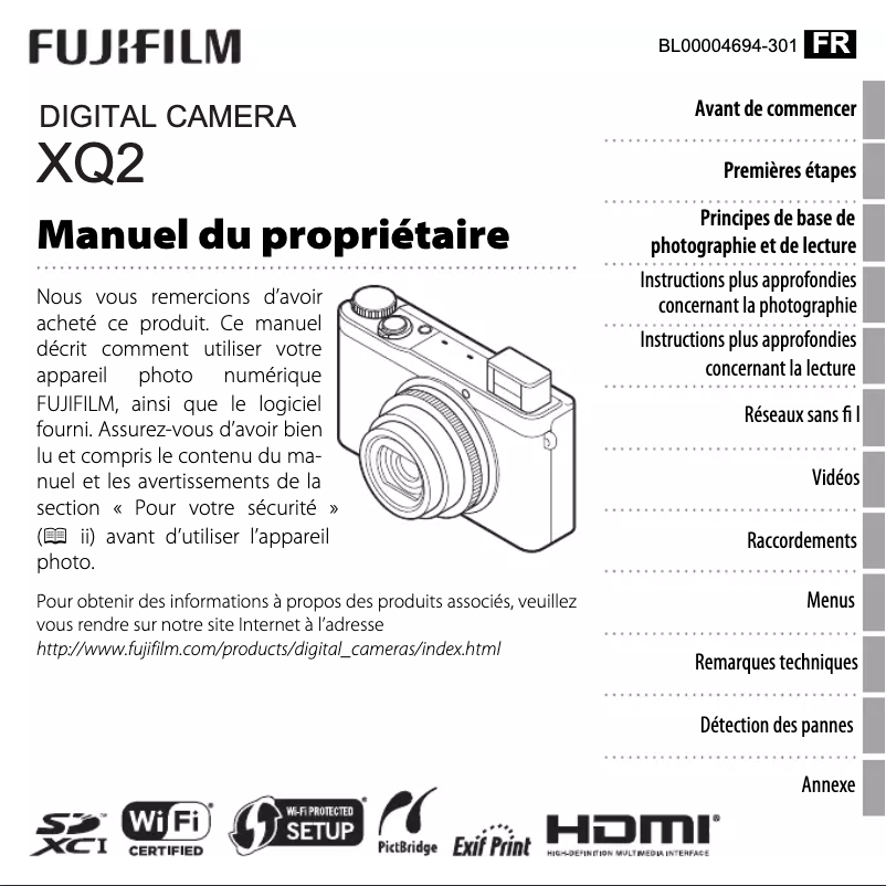 Image de la première page du manuel de l'appareil XQ2