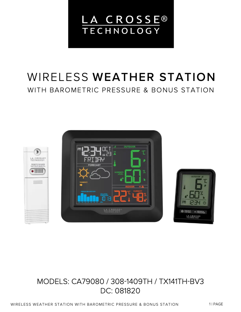 Image de la première page du manuel de l'appareil CA79080