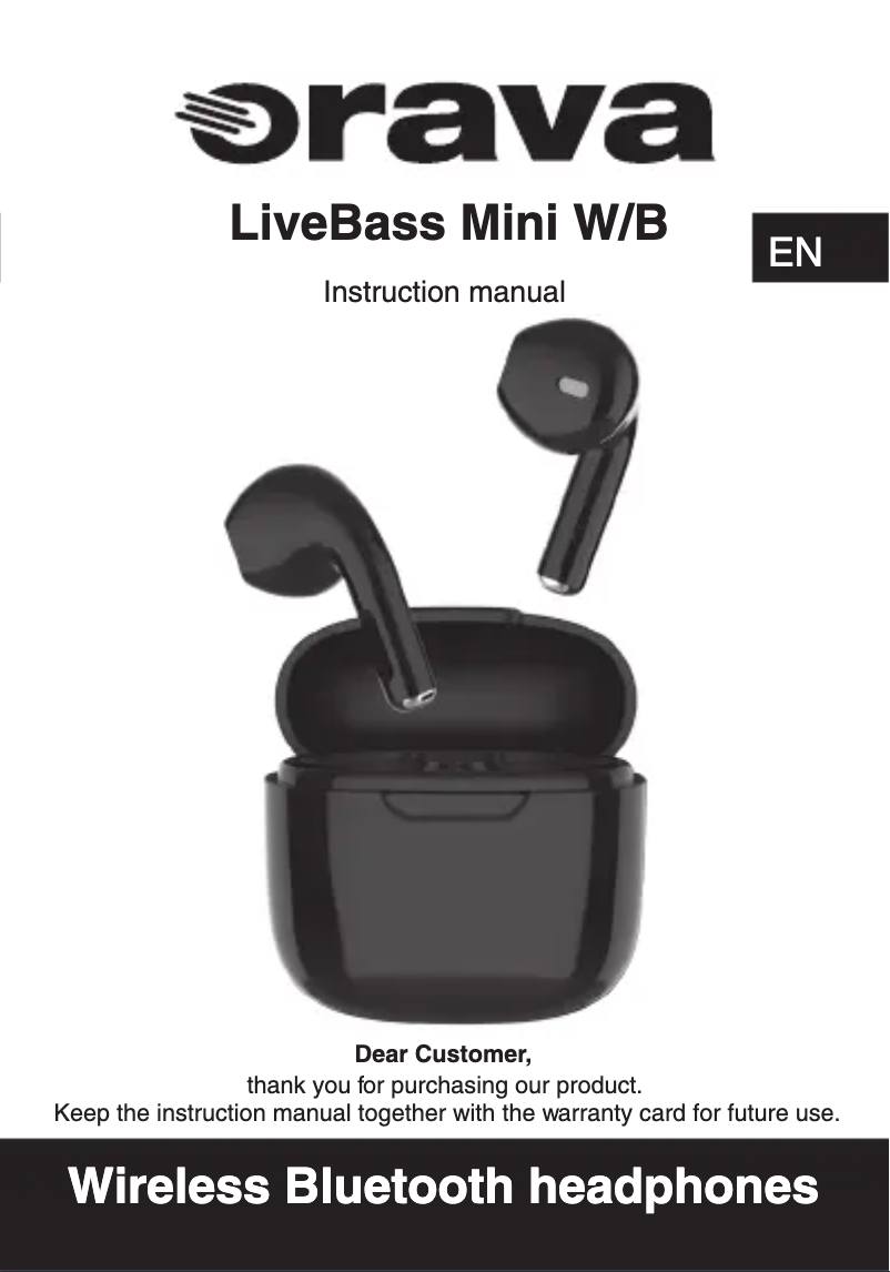 Page 1 de la notice Manuel utilisateur Orava Livebass Mini W