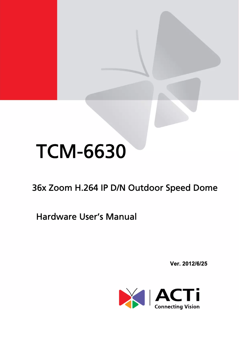 Page n°1 - Manuel utilisateur ACTi TCM-6630