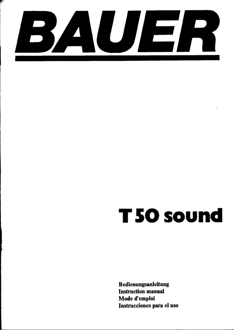 Page n°1 - Manuel utilisateur Bauer T50 Sound