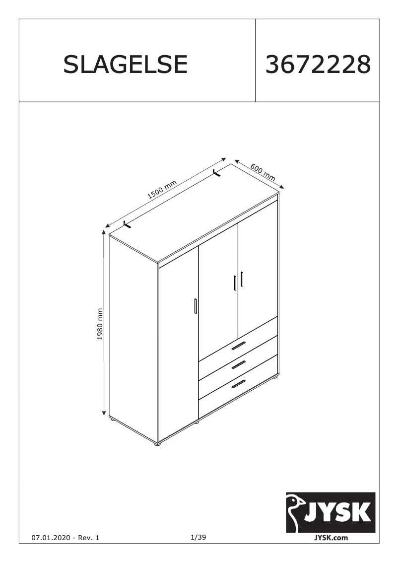 Page n°1 - Manuel utilisateur JYSK Slagelse