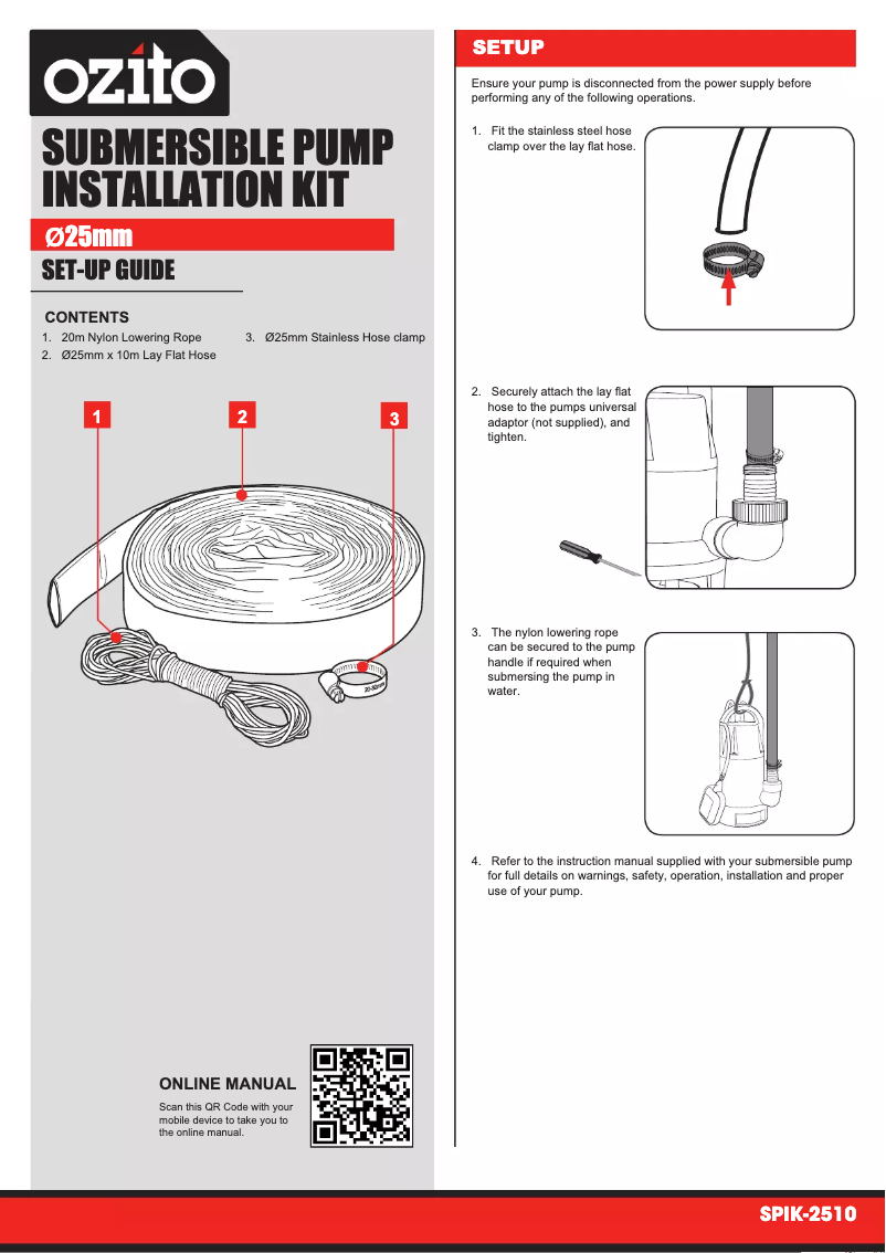 Página 1 del manual Manual de usuario Ozito SPIK-2510