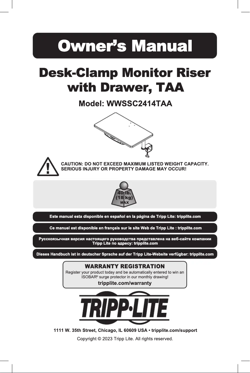 Página 1 del manual Manual de usuario Tripp Lite WWSSC2414TAA