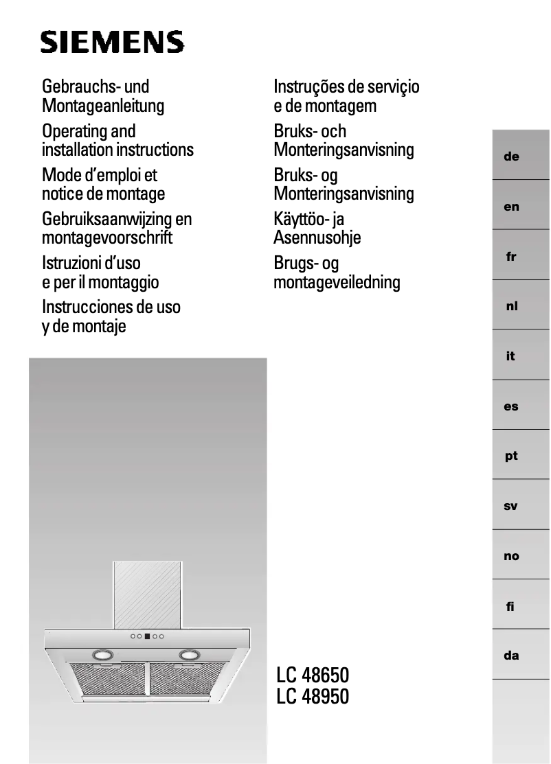 Page n°1 - Manuel utilisateur Siemens LC48950GB