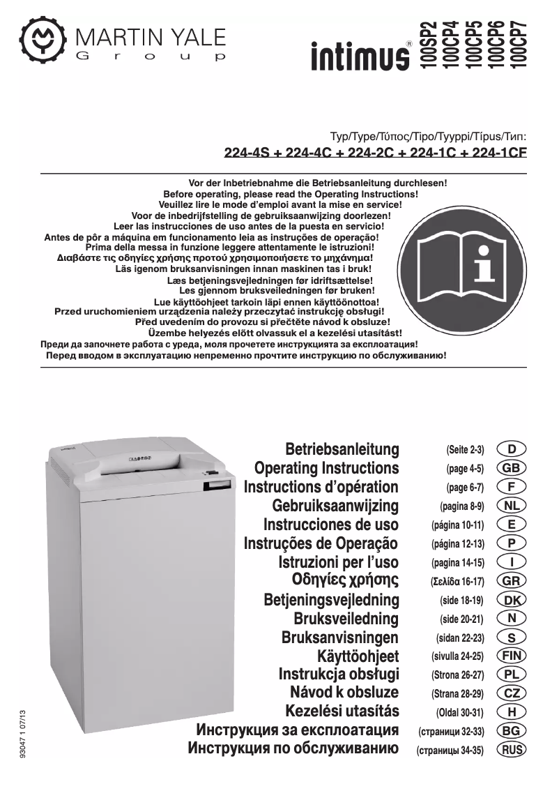 Page 1 de la notice Manuel utilisateur Intimus Pro 100 CP5