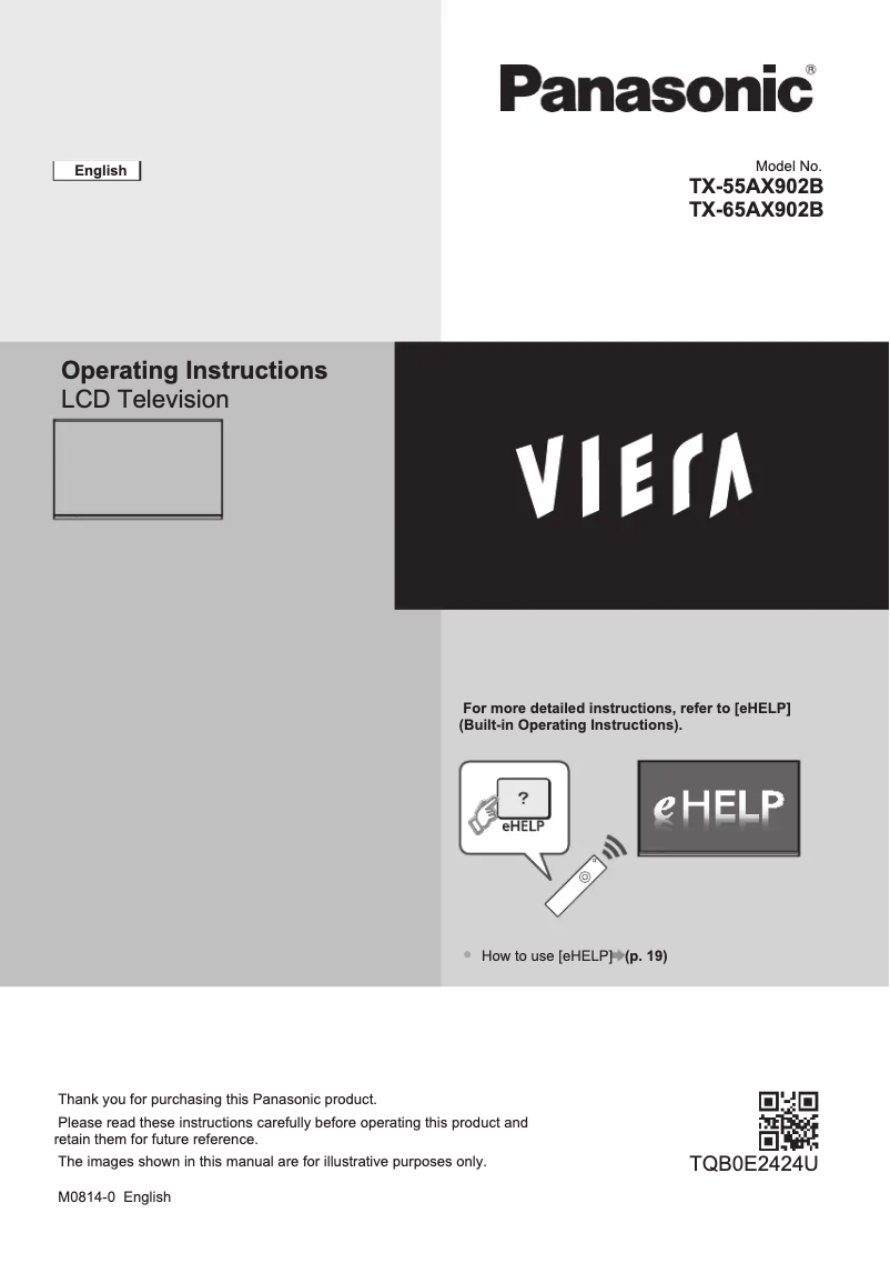 Page 1 de la notice Manuel utilisateur Panasonic Viera TX-65AX902B