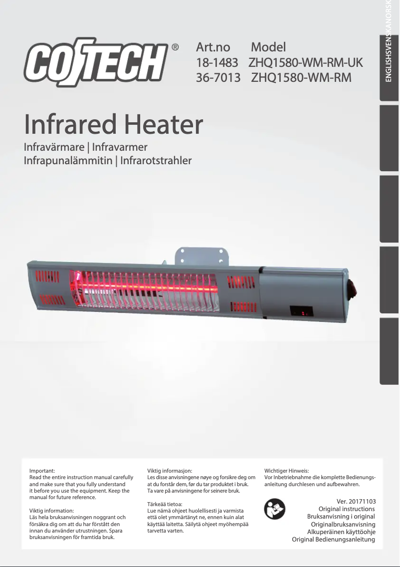 Page n°1 - Manuel utilisateur Cotech ZHQ1580-WM-RM