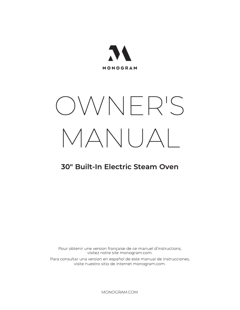 Página 1 del manual Manual de uso y mantenimiento Monogram ZMB9032SNSS