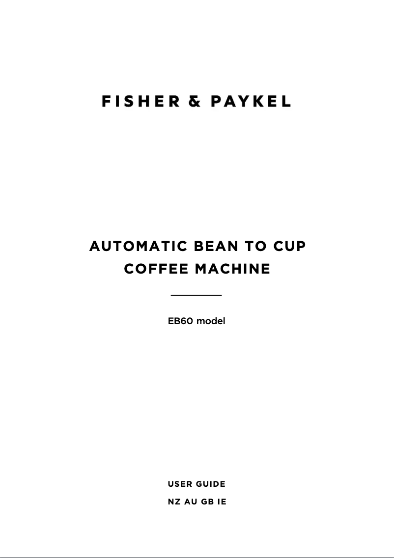 Page n°1 - Manuel utilisateur Fisher & Paykel EB60DSXBB1