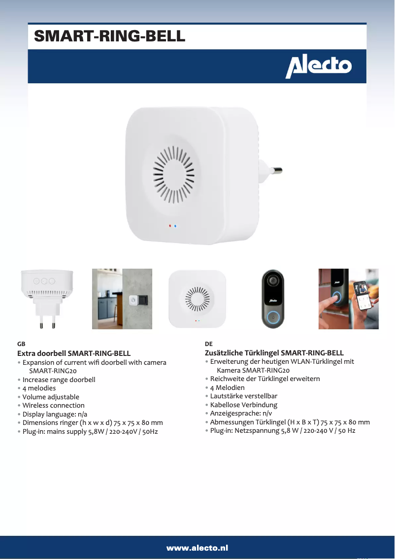 Página 1 del manual Manual de usuario Alecto SMART-RING-BELL