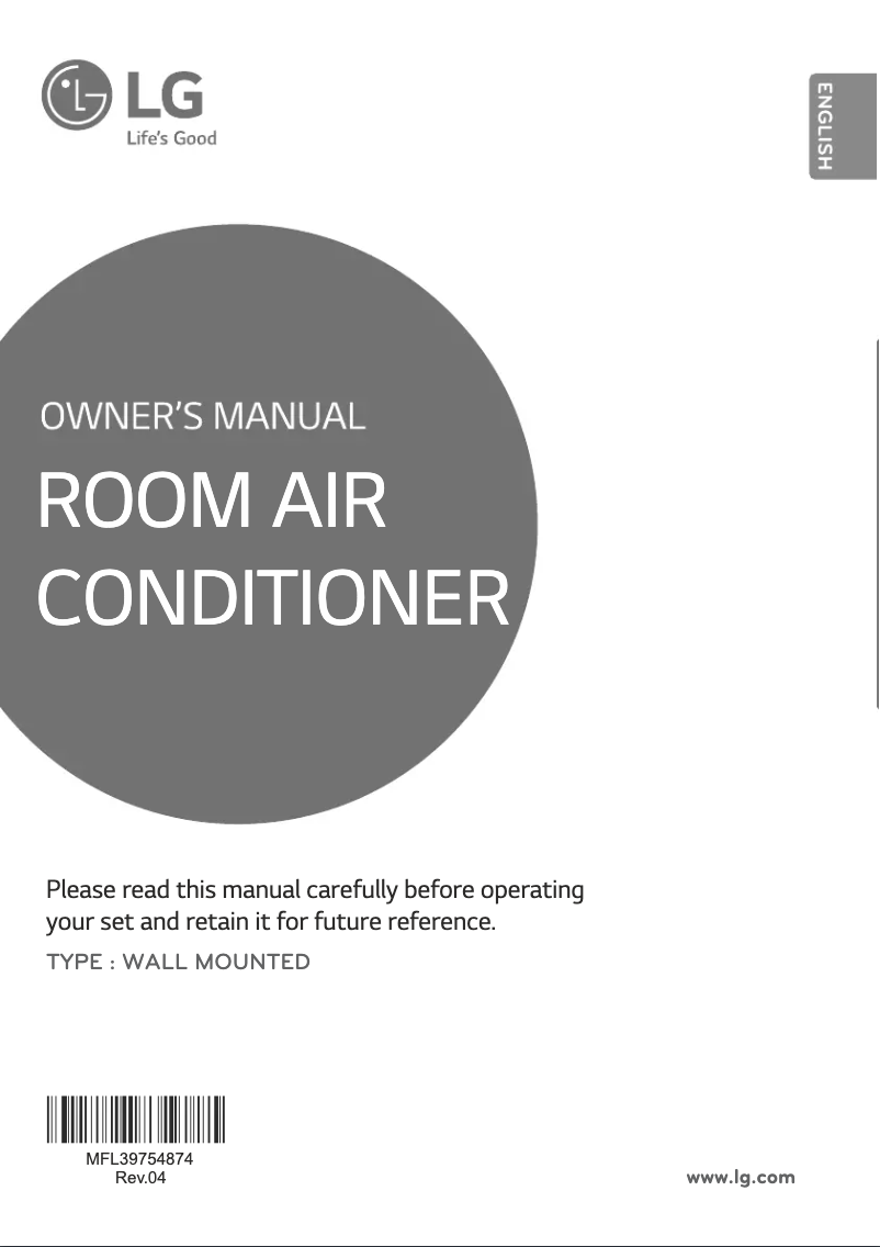 Page 1 of the manual User Manual LG JSNQ12BPXA
