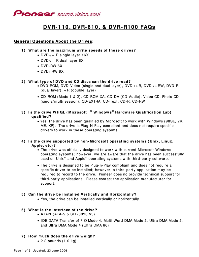 Imagen de la primera página del manual del dispositivo DVR-110D