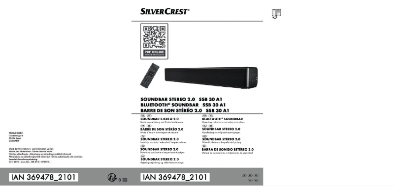 Page 1 de la notice Manuel utilisateur SilverCrest SSB 30 A1