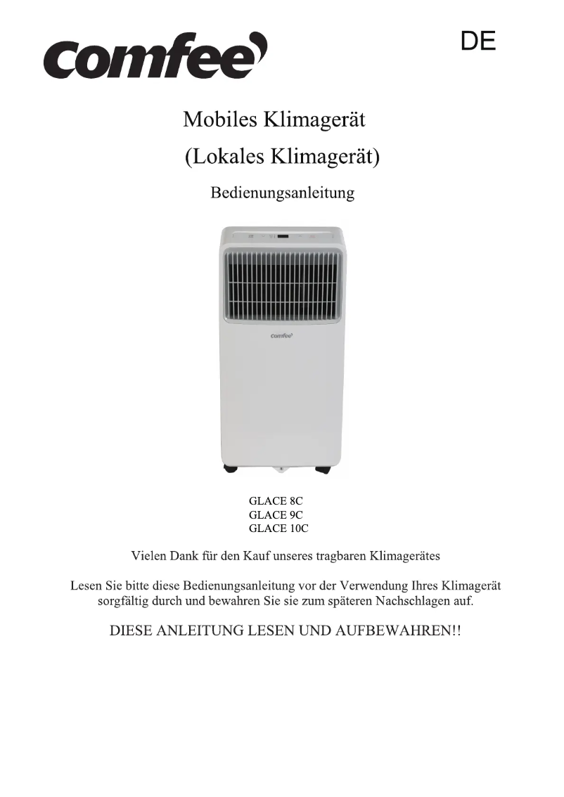 Page 1 de la notice Manuel utilisateur Comfee GLACE 9C