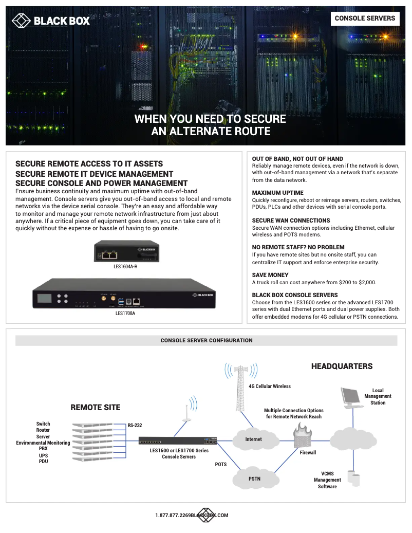 Page 1 de la notice Manuel utilisateur Black Box LES1748A-R2