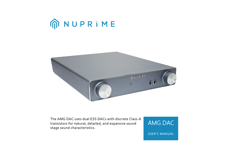 Image de la première page du manuel de l'appareil AMG DAC