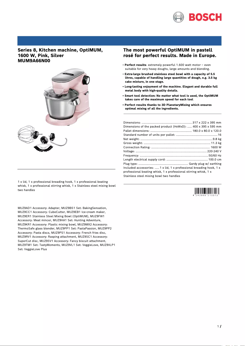 Image de la première page du manuel de l'appareil MUM9A66N00