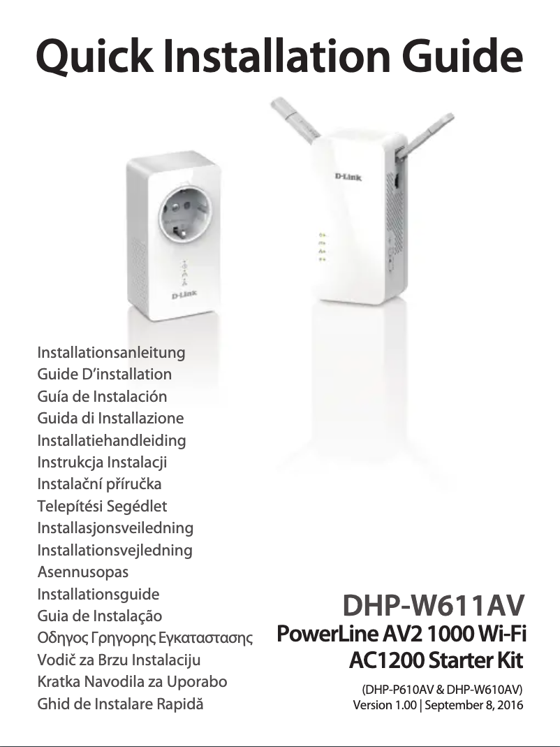 Page 1 of the manual Quick Start Guide D-Link DHP-W611AV