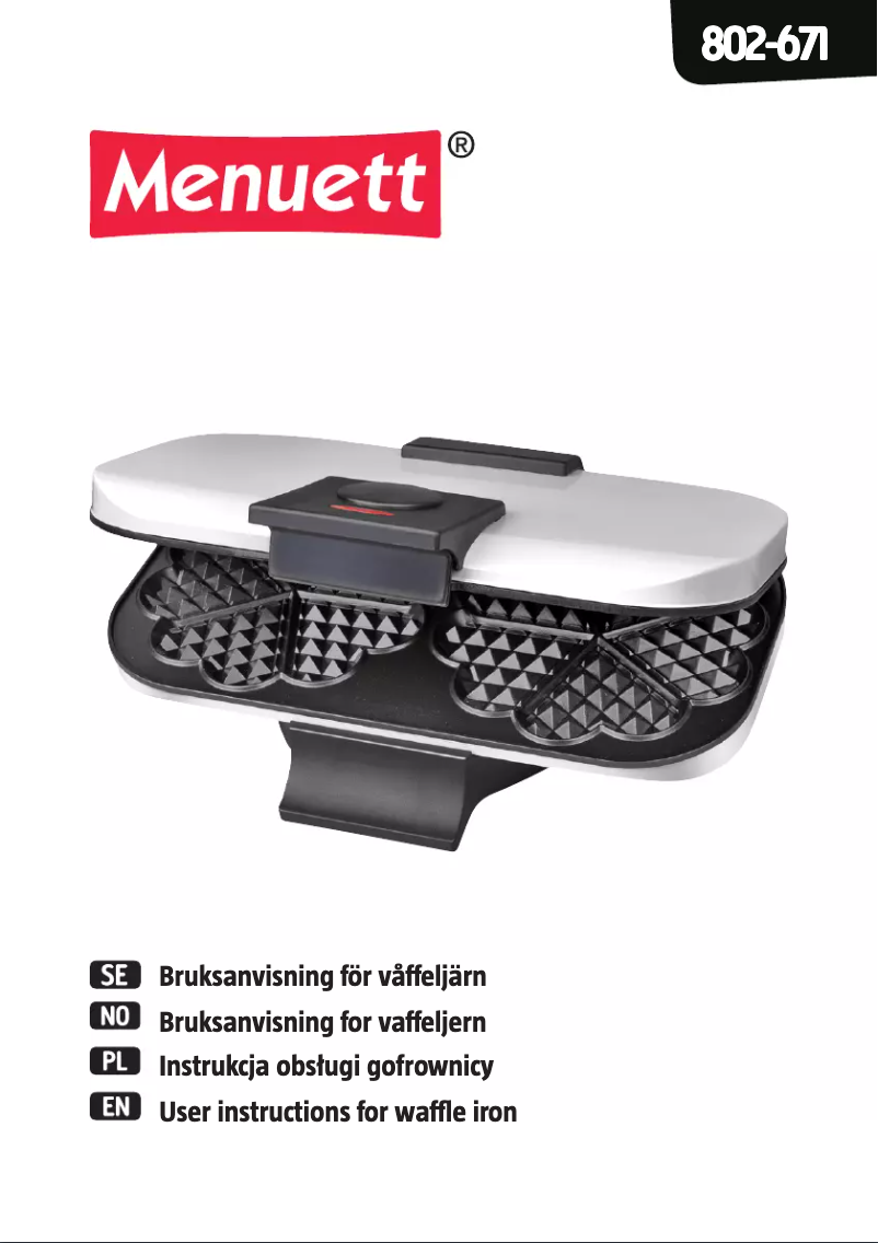 Page n°1 - Manuel utilisateur Menuett 802-671