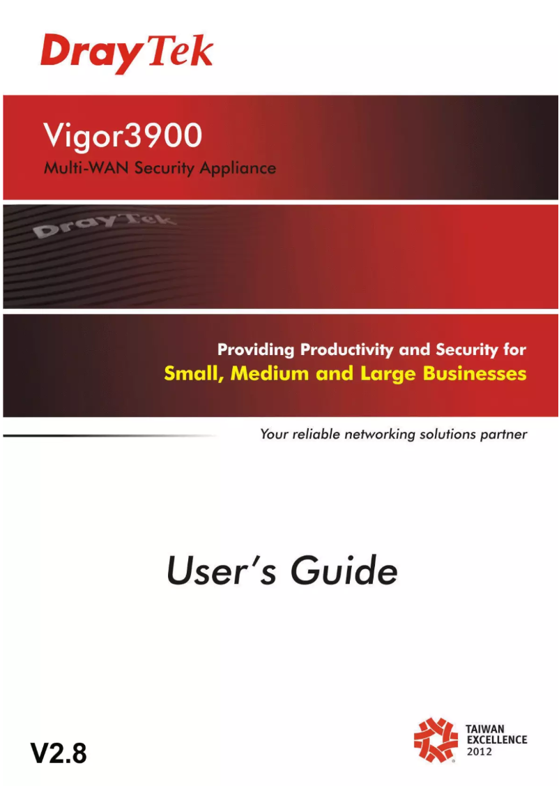 Page n°1 - Manuel utilisateur Draytek Vigor 3900