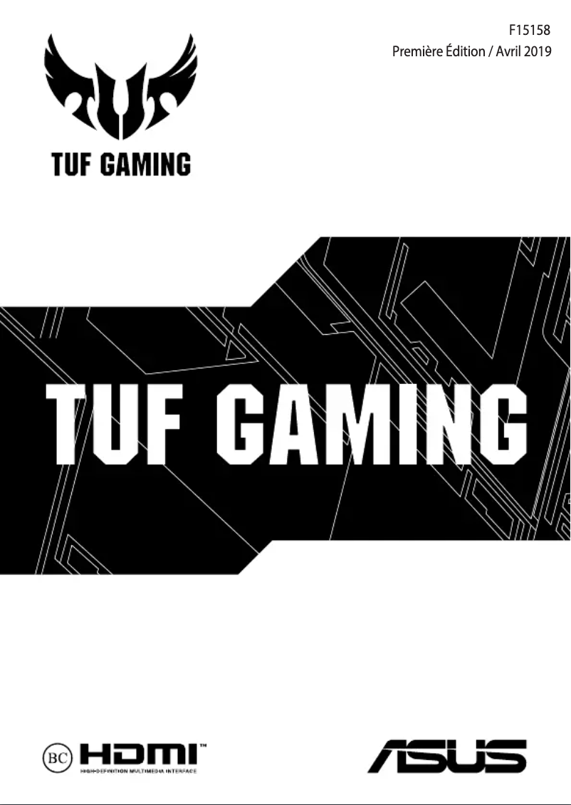 Image de la première page du manuel de l'appareil TUF Gaming FX505DD/DT/DU
