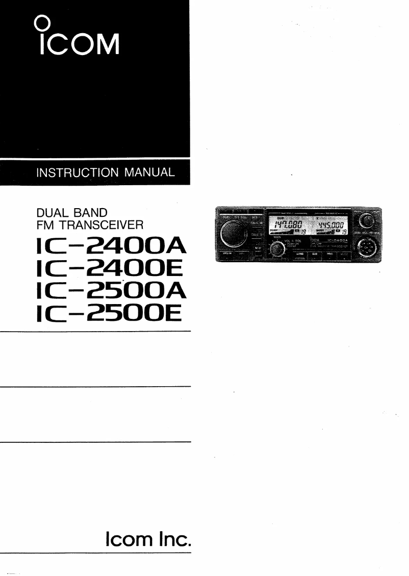 Page 1 de la notice Manuel utilisateur ICOM IC-2400A