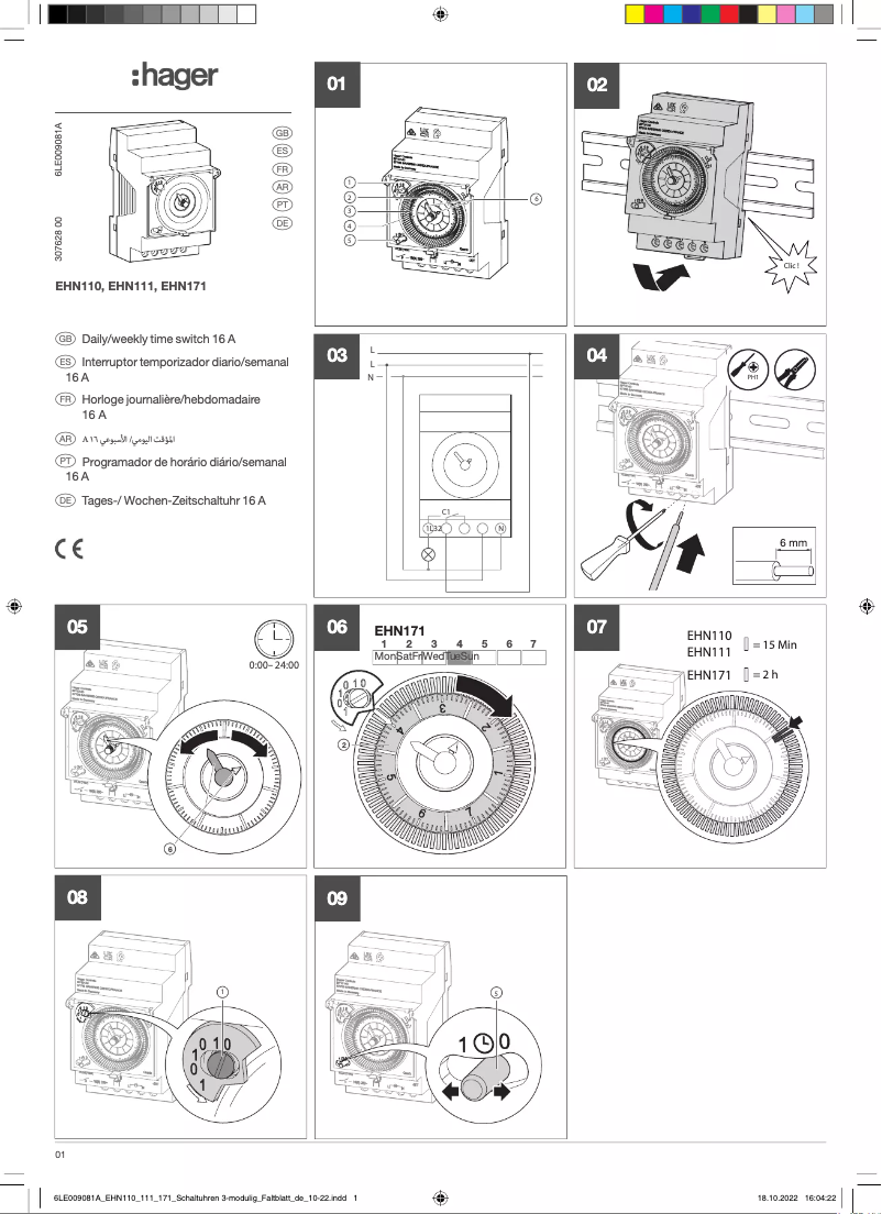 Page n°1 - Manuel utilisateur Hager EHN111
