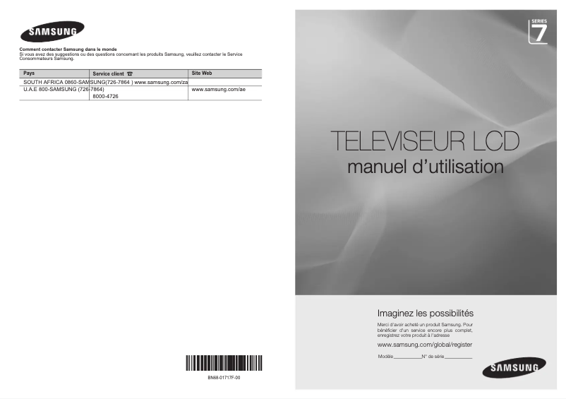 Page n°1 - Manuel utilisateur Samsung LA46A750R1R