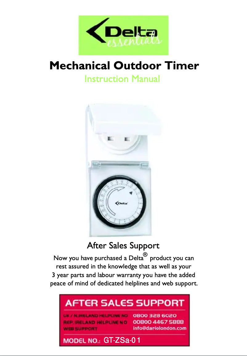 Image de la première page du manuel de l'appareil GT-ZSA-01