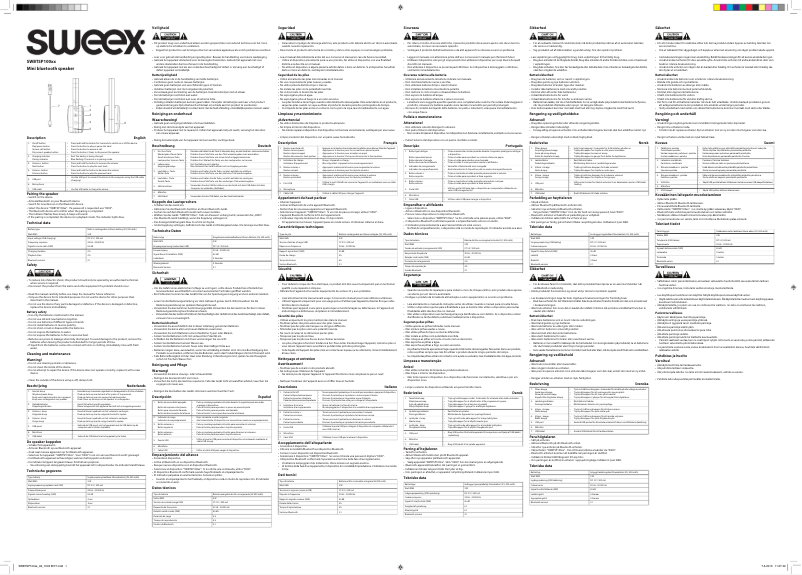 Image de la première page du manuel de l'appareil SWBTSP100BU