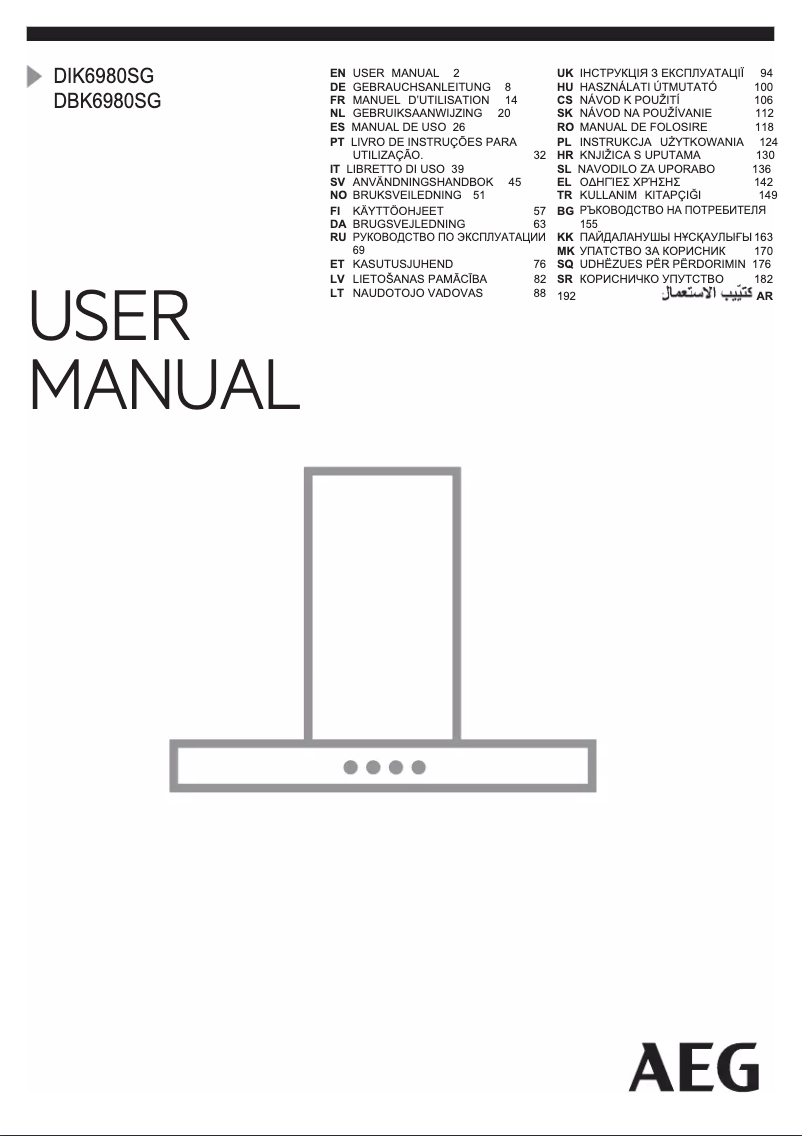 Imagen de la primera página del manual del dispositivo DBK6980SG