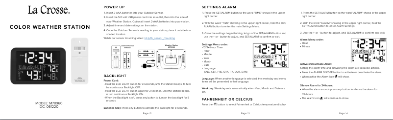 Image de la première page du manuel de l'appareil M78960