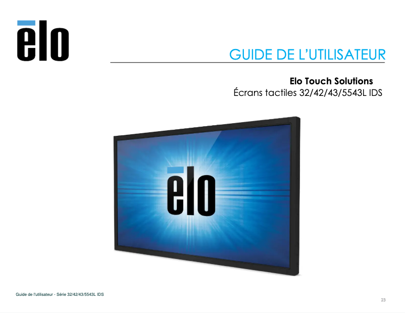 Page 1 de la notice Manuel utilisateur Elo 3243L