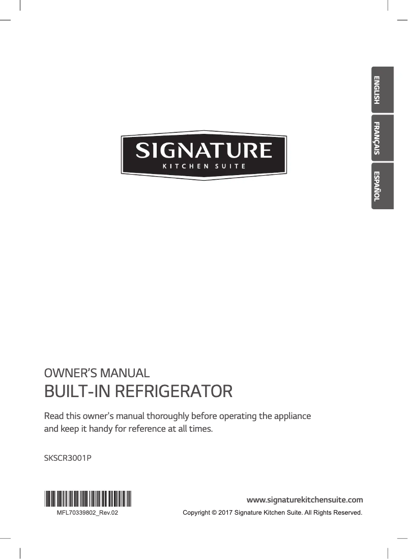 Image de la première page du manuel de l'appareil SKSPK305CS