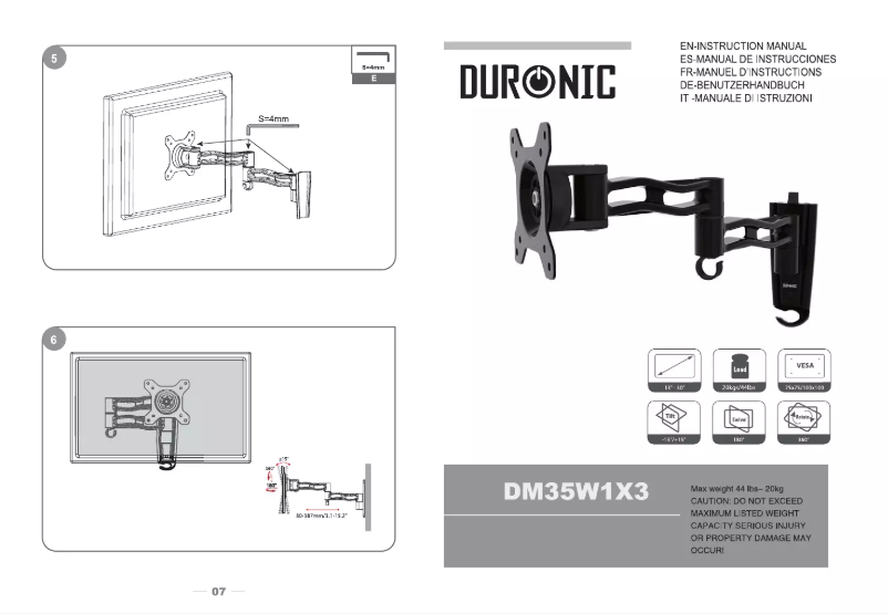 Page n°1 - Manuel utilisateur Duronic DM35W1X3