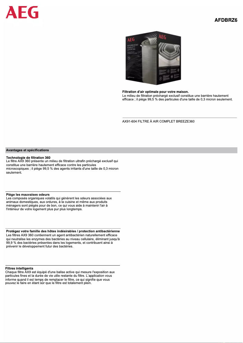 Image de la première page du manuel de l'appareil AFDBRZ6