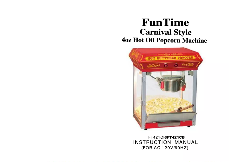 Page 1 de la notice Manuel utilisateur FunTime Carnival Style FT421CB