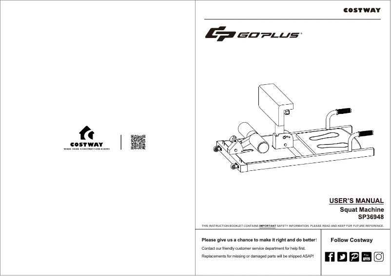 Página 1 del manual Manual de usuario Costway SP36948