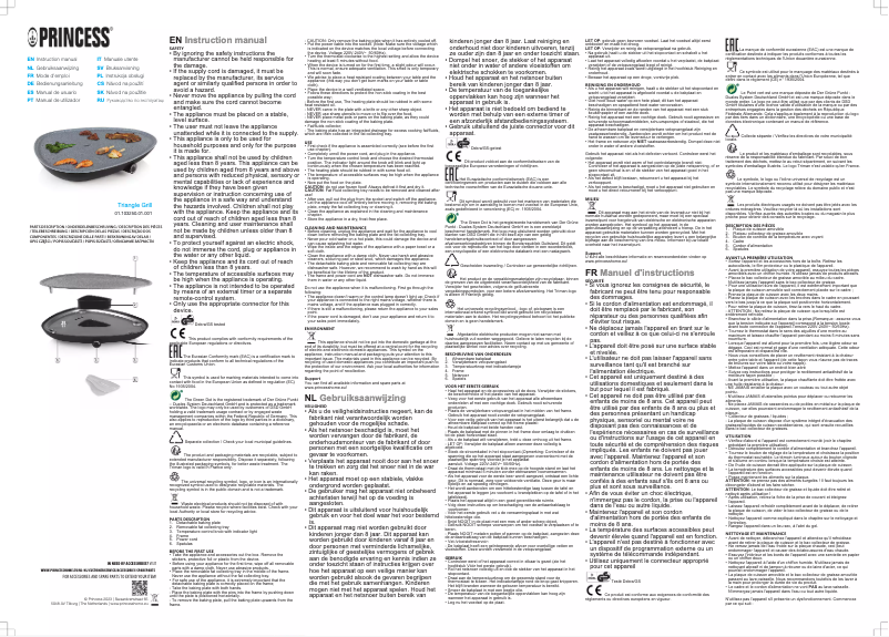 Page n°1 - Manuel utilisateur Princess 103250