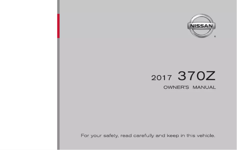 Image de la première page du manuel de l'appareil 350Z (2017)