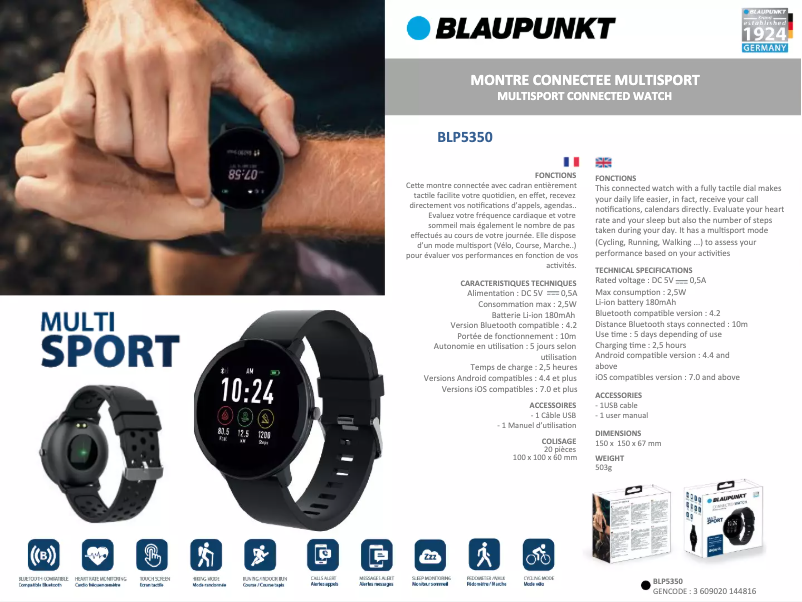 Image de la première page du manuel de l'appareil BLP5350