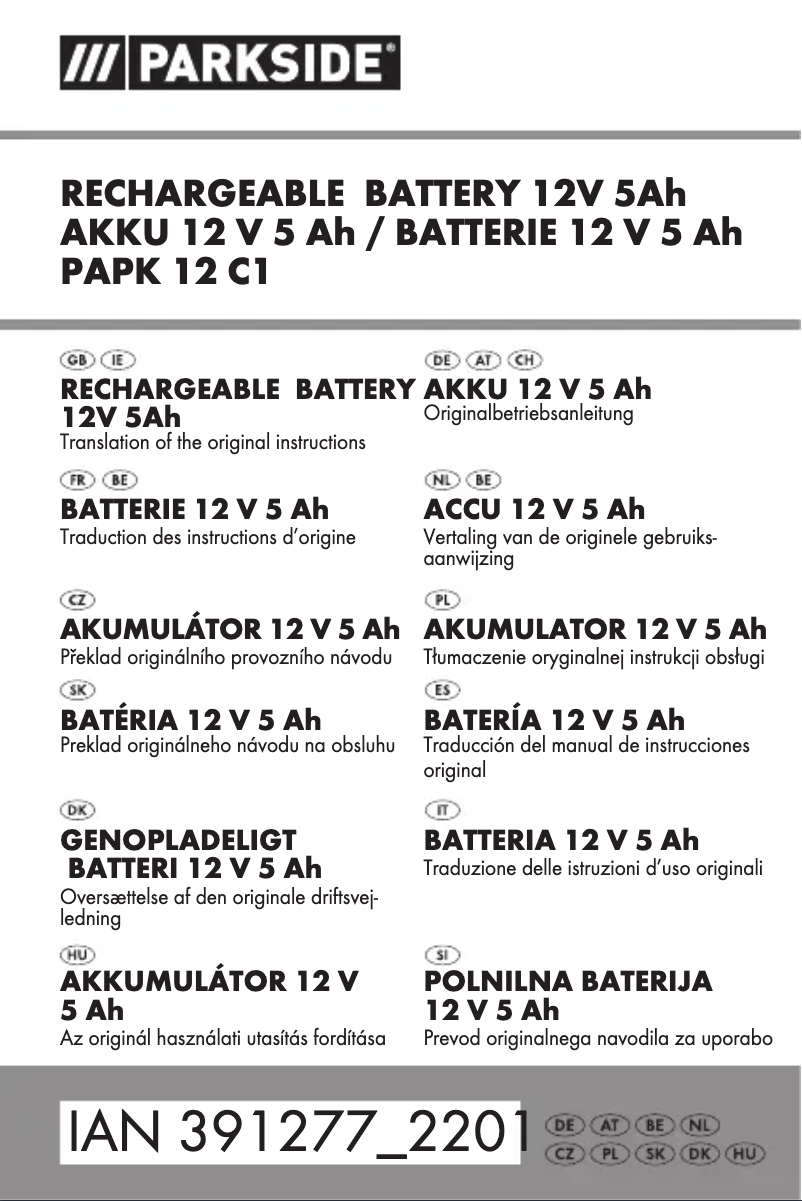 Página 1 del manual Manual de usuario Parkside PAPK 12 D1
