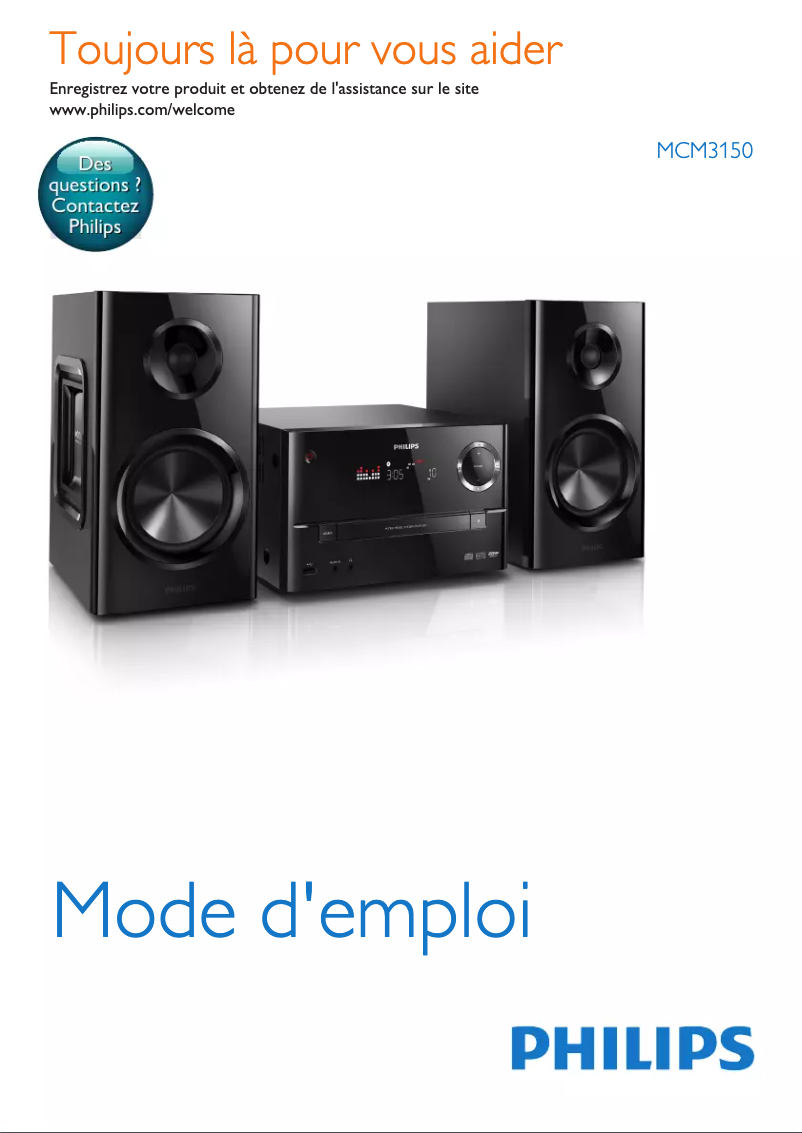 Page n°1 - Manuel utilisateur Philips MCM3150
